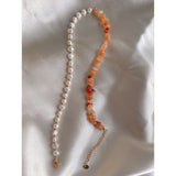 Bohemian Natural Stone Pearl Necklace For Women Minimalist Clavicle Boho Choker