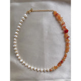Bohemian Natural Stone Pearl Necklace For Women Minimalist Clavicle Boho Choker