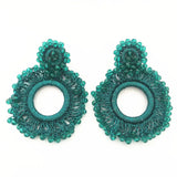Bohemian Red Crystal Earrings Round Line Statement Pendant Beach Oorbellen