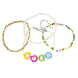Boho Style LOVE Daisy Flower Bead Bracelet Multi-layer Pearl Jewelry Gift