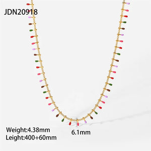 Bohemian Tassel Colorful Necklace Collares Stainless Steel Necklace