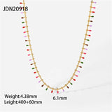 Bohemian Tassel Colorful Necklace Collares Stainless Steel Necklace