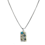 Boho Metal Pendant Necklace with Crystal Stone Inlay