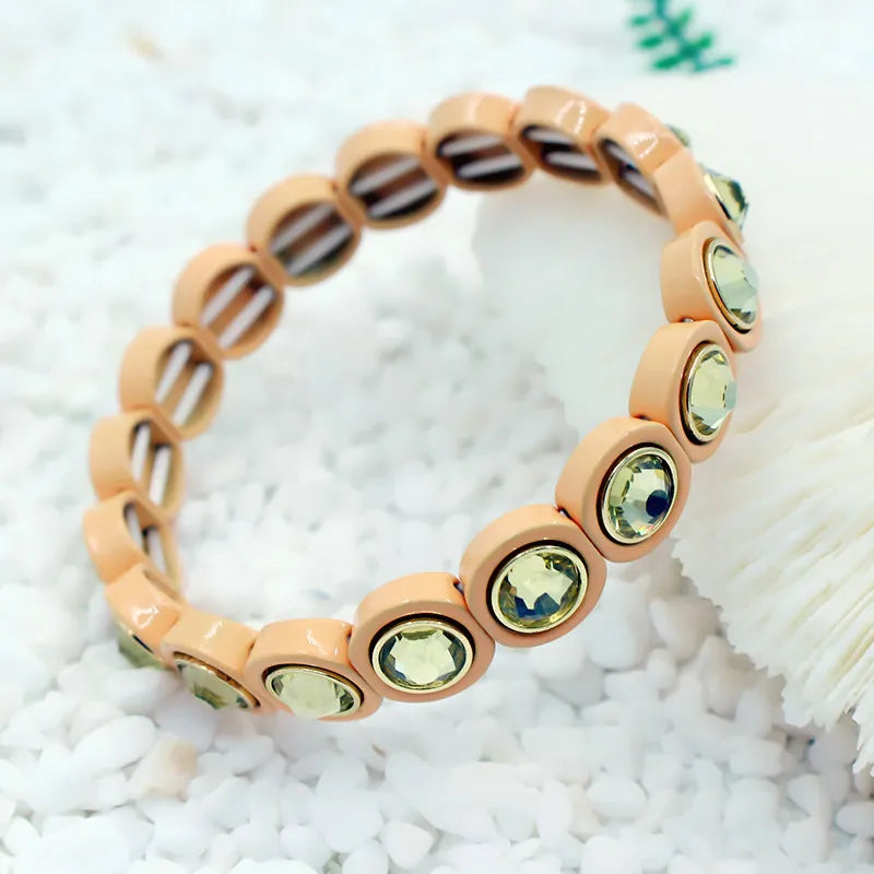 Boho Enamel Rainbow Bracelet DIY Beaded Cuff Bangle