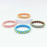 Boho Enamel Rainbow Bracelet DIY Beaded Cuff Bangle
