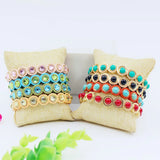 Boho Enamel Rainbow Bracelet DIY Beaded Cuff Bangle