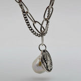 Baroque Pearl Silver Bracelet Vintage Coin Pendant Ladies Bracelet