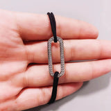 925 Silver Bracelet on Cord High Jewelry Gift