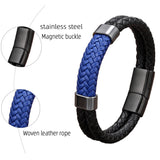Braided Leather Men's Bracelet with Stainless Steel Buckle
