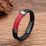 Braided Leather Men's Bracelet with Stainless Steel Buckle