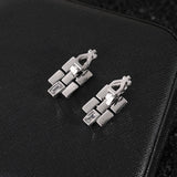 Zircon Metal Strap Clip Earrings Non Piercing Cold Wind Jewelry