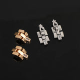 Zircon Metal Strap Clip Earrings Non Piercing Cold Wind Jewelry