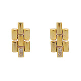 Zircon Metal Strap Clip Earrings Non Piercing Cold Wind Jewelry
