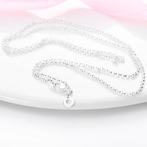 Silver Sapphire Necklace Pendant Charm Beads Women Party Fine DIY