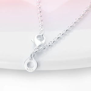 Silver Sapphire Necklace Pendant Charm Beads Women Party Fine DIY