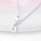 Silver Sapphire Necklace Pendant Charm Beads Women Party Fine DIY
