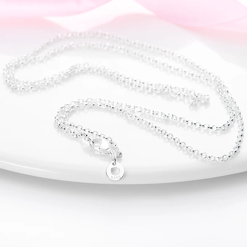 Silver Sapphire Necklace Pendant Charm Beads Women Party Fine DIY