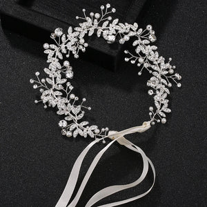 Bride Headband Rhinestone Pearl Wedding Hair Band Decor
