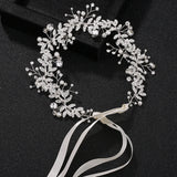Bride Headband Rhinestone Pearl Wedding Hair Band Decor