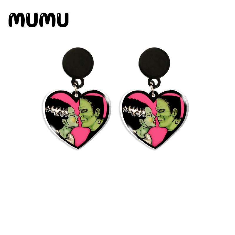 Bride of Frankenstein Drop Earring Resin Jewelry