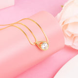 Brilliant 925 Silver Double Chain Necklaces for Women Wedding Party