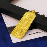 Buddha Square Plated Pendants for Men with Box Chain
