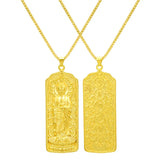 Buddha Square Plated Pendants for Men with Box Chain