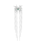 Green Rhinestone Butterfly Hairpin with Tassel