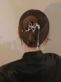 Butterfly Hairpin Hair Clip Rhinestone Enamel Tassel Twist Clip Headwear