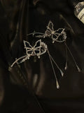 Butterfly Hairpin Hair Clip Rhinestone Enamel Tassel Twist Clip Headwear