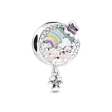 Cactus Vase Rainbow Flower Beads for Silver 925 Bracelet