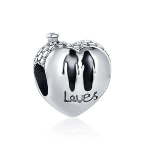 925 Silver Wedding Ring Forever Love Dangle Bracelet Charm