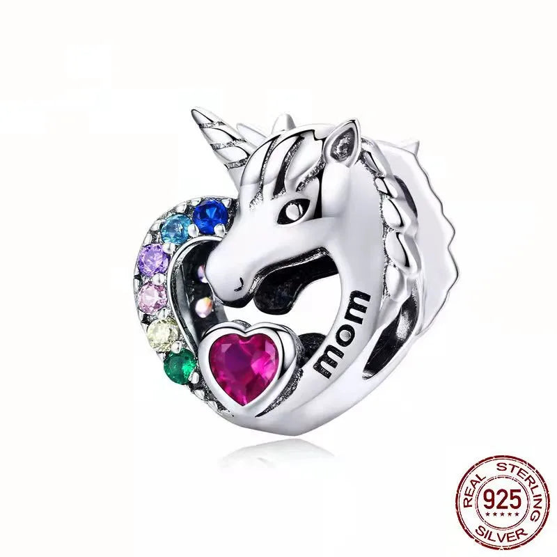 Silver Charm Pendant for DIY Jewelry Fit Bracelets Bangle