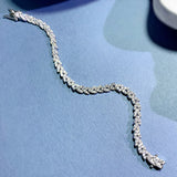 925 Silver Diamond Leaf Bracelet - Anniversary Gift