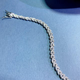 925 Silver Diamond Leaf Bracelet - Anniversary Gift