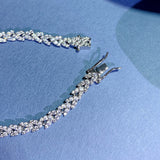 925 Silver Diamond Leaf Bracelet - Anniversary Gift
