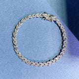 925 Silver Diamond Leaf Bracelet - Anniversary Gift