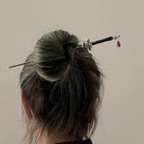 Chinese Punk Ruby Pendant Sword Hairpin Modern Headdress