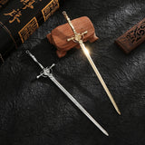 Chinese Punk Ruby Pendant Sword Hairpin Modern Headdress Hair Jewelry