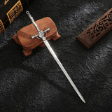 Chinese Punk Ruby Pendant Sword Hairpin Modern Headdress Hair Jewelry