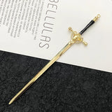 Chinese Punk Ruby Pendant Sword Hairpin Modern Headdress Hair Jewelry