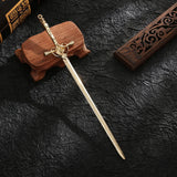Chinese Punk Ruby Pendant Sword Hairpin Modern Headdress Hair Jewelry