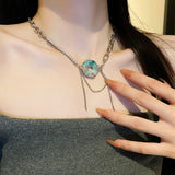 Chinese Style Jade Pendant Necklace Dragon Element Charm Kolye