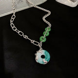 Chinese Style Jade Pendant Necklace Dragon Element Charm Kolye
