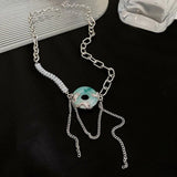 Chinese Style Jade Pendant Necklace Dragon Element Charm Kolye