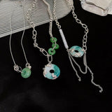 Chinese Style Jade Pendant Necklace Dragon Element Charm Kolye