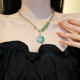 Chinese Style Jade Pendant Necklace Dragon Element Charm Kolye