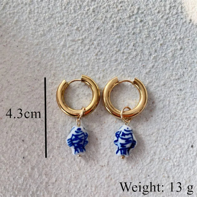 Chinese Ceramic Earrings - Classic Party Accessories for Women