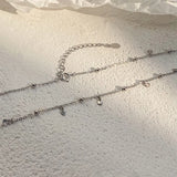 925 Silver Choker Necklace Geometric Round Chain Jewelry