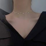 925 Silver Choker Necklace Geometric Round Chain Jewelry